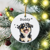 Custom Dog Photo & Name Merry Christmas Ceramic Ornament LM32 670363
