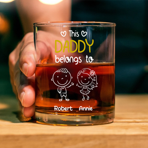 This Grandpa Belongs To Us Whiskey Glass Personalized Gift For Family HO82 894762