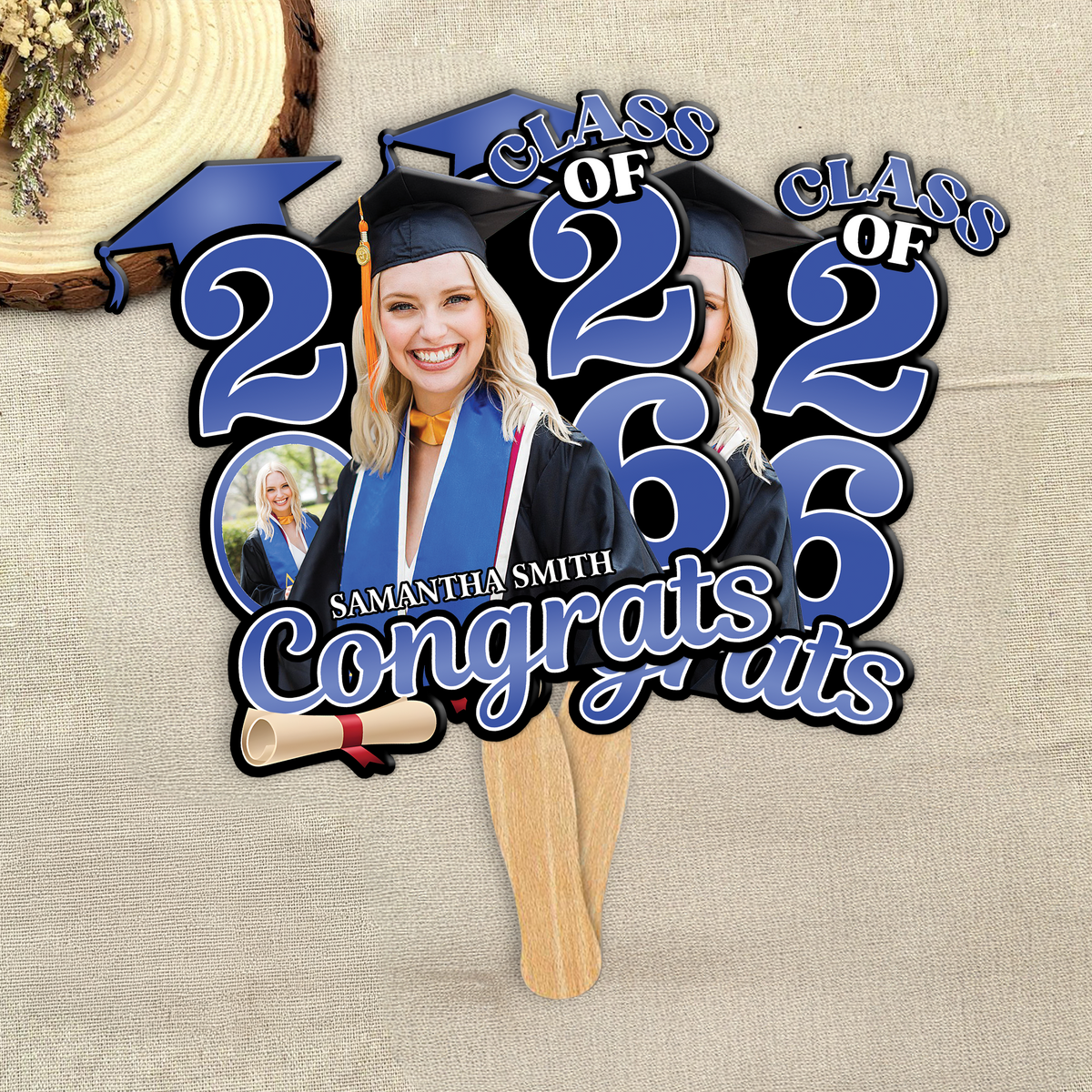 Custom Photo Congrats Class Of 2026 Face Fan HA75 920836