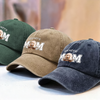 Custom Photo Dog Cat Dad Washed Denim Baseball Cap HA75 892466