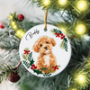 Custom Dog Photo & Name Christmas Ceramic Ornament HO82 903976