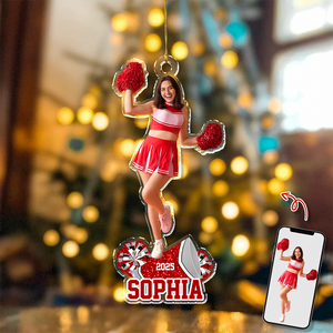 Custom Photo Cheerleading Team Christmas Gift Acrylic Ornament HA75 897344