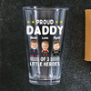 Custom Photo Proud Daddy of Little Heroes - Father's Day Personalized Gifts Custom Beer Glass for Dad, Superhero Lovers HO82 894058