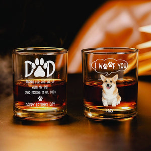 Custom Photo Thanks Dad We Woof You Print Whiskey Glass Father's Day Gift HA75 892248