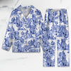 Custom Dog Breeds Chinoiserie Toile De Jouy Style Personalized Satin Pajamas HA75 892542