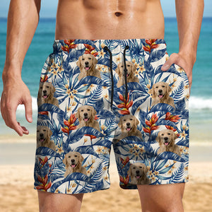 Custom Dog Photo Hawaii In The Air Family Man's Beach Short HO82 894270