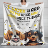 Personalized I Work Hard So My Dog Can Have Nice Things Blanket Gift For Dog Lovers LM32 893199