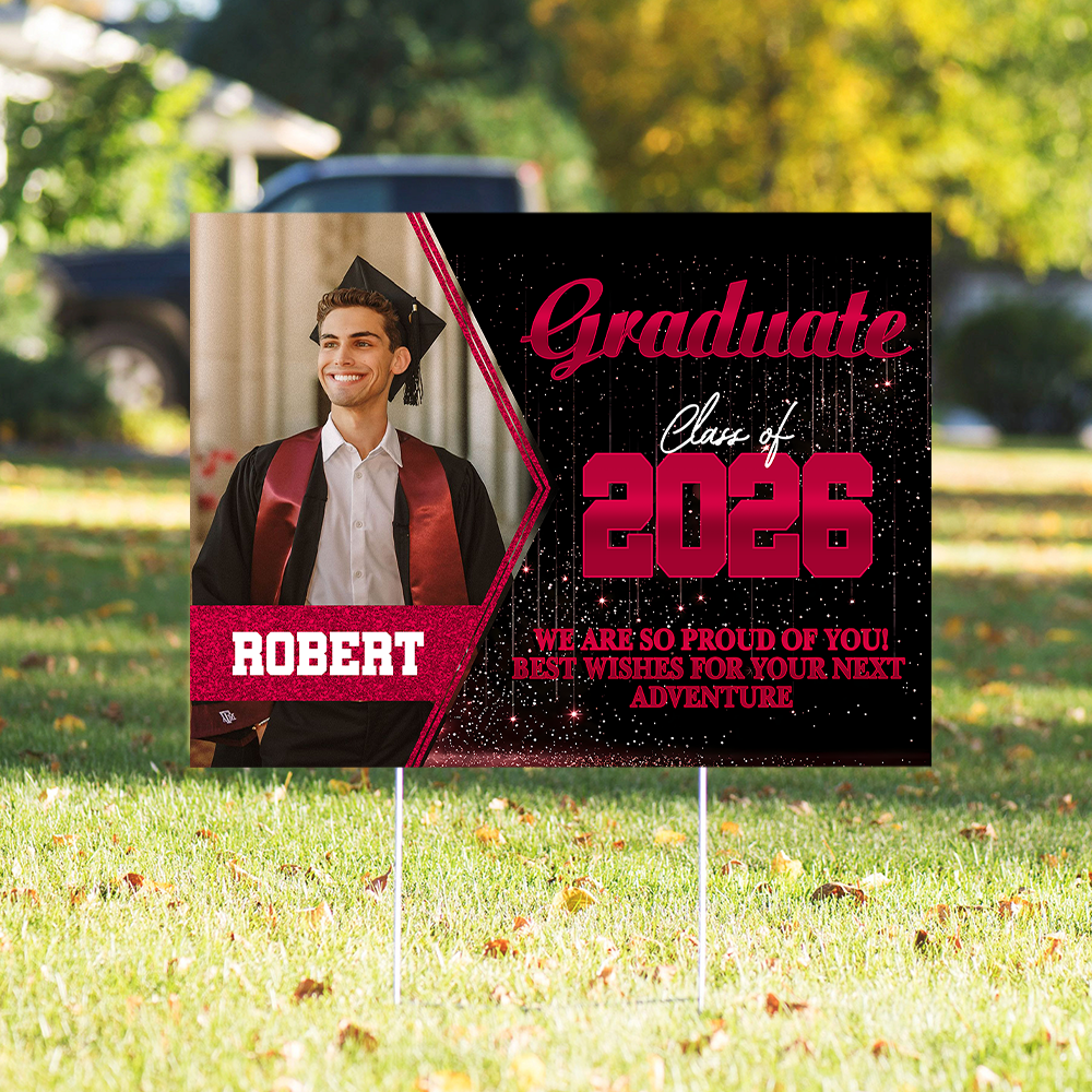 Custom Photo Graduate Class Of 2026 We Are So Proud Of You Yard Sign TH10 169021
