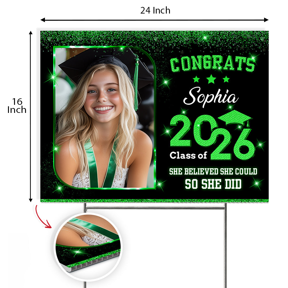 Custom photo Class of 2026 Yard Sign Graduation Party Decor CH07 910950
