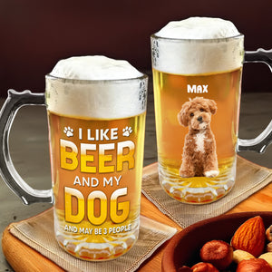 Custom Photo Best Cat And Dog Dad Ever Print Glass Beer Mug HO82 894254