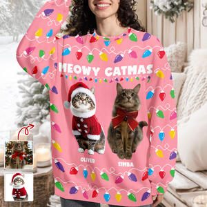 Custom Photo Meowy Catmas Christmas Ugly Sweater HA75 892970