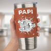 Custom Kids Names Papa Fist Bump Leather Tumbler - Personalized Gift for Dad And Grandpa HO82 902614