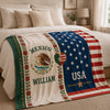 Mexican American Flag Fleece Blanket, Patriotic Gift for Mexican American Families K228 921868