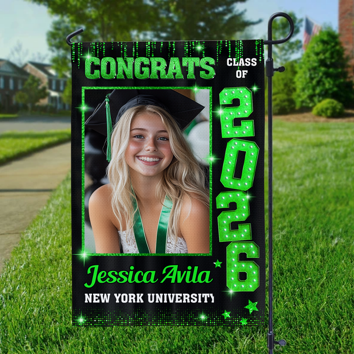 Custom Photo Congrats Class of 2026 Graduation Garden Flag CH07 910816