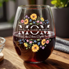 Custom Name We Love You Mom Flower Wine Glass CH07 910384