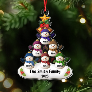 Custom Snowman Family Acrylic Ornament Gift For Christmas HO82 900074