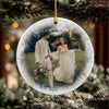 Custom Photo First Christmas As Mr & Mrs Ceramic Ornament, Personalized Wedding Anniversary Gift LM32 669795