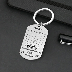Custom Photo Memory Calendar The Day You Became My Daddy Metal Keychain LM32 893223