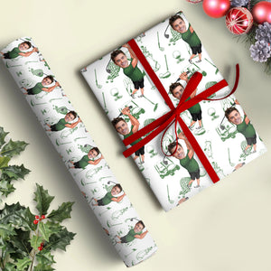 Custom Funny Golfer Photo Wrapping Paper Unique Gift LM32 893833