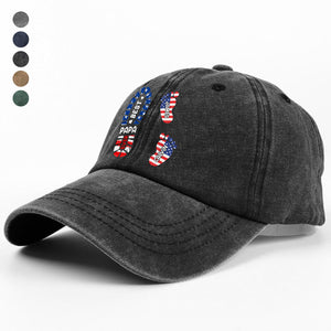 Best Dad Ever - Personalized Vintage Washed Denim Baseball Cap HO82 894394