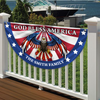 Custom Family Name God Bless America Patriotic Eagle Non-Pleated Fan Flag HA75 920132