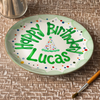 Custom Name Birthday Party Hat & Confetti Ceramic Plate – Personalized Birthday Gift LM32 669409