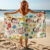 Custom Photo Cute Kid Face Watercolor Sea Creatures Summery Beach Towels CH07 895818