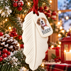 Custom Photo Dog Cat Dad Mom Feather Ceramic Ornament HO82 903792