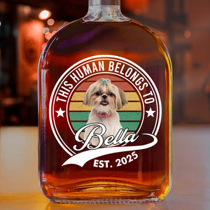Custom Photo Human Belongs To Dog Cat Whiskey Bottle CH07 895962