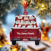 Personalized Snowman Family Red Truck Christmas Acrylic Ornament HA75 897246