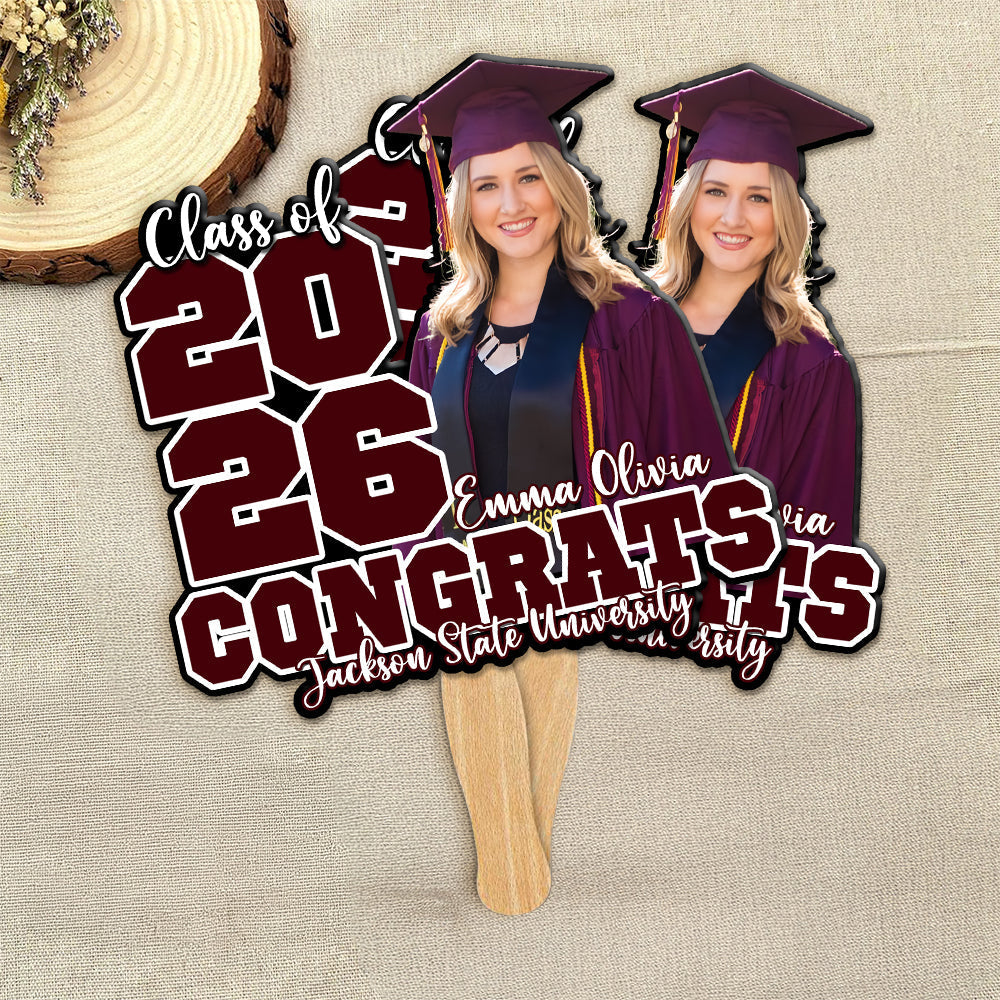 Personalized Congrats Class Of 2026 Face Fan Graduation Party Decoration LM32 899453