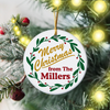 Custom Family Name Merry Christmas Ceramic Ornament TH10 171531