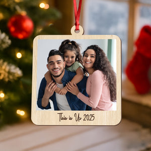 Custom Family Photo Keepsake 2025 Christmas Gift Wooden Ornament LM32 897335