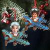 Custom Photo Funny Kid Face Airplane Acrylic Ornament LM32 895591