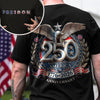 Freedom USA Eagles 250th Anniversary Semiquincentennial Back & Front Dark Shirt LM32 899191