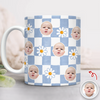 Custom Baby Face Daisy Checkered Print Full Mug - Personalized Gift for Mom & Dad TH10 169943