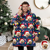 Custom Photo With Colorful Christmas Lights Hoodie Blanket For Dog Cat Lovers HA75 898288