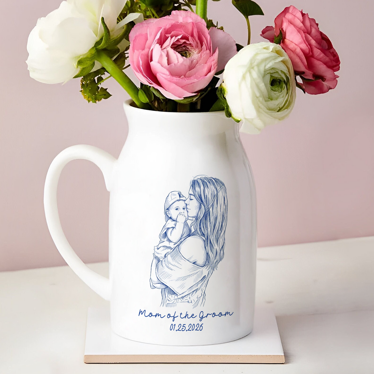 Custom Photo Mother of The Groom, Mother of the Bride Flower Vase - Gift For Mother's Day HO82 901832