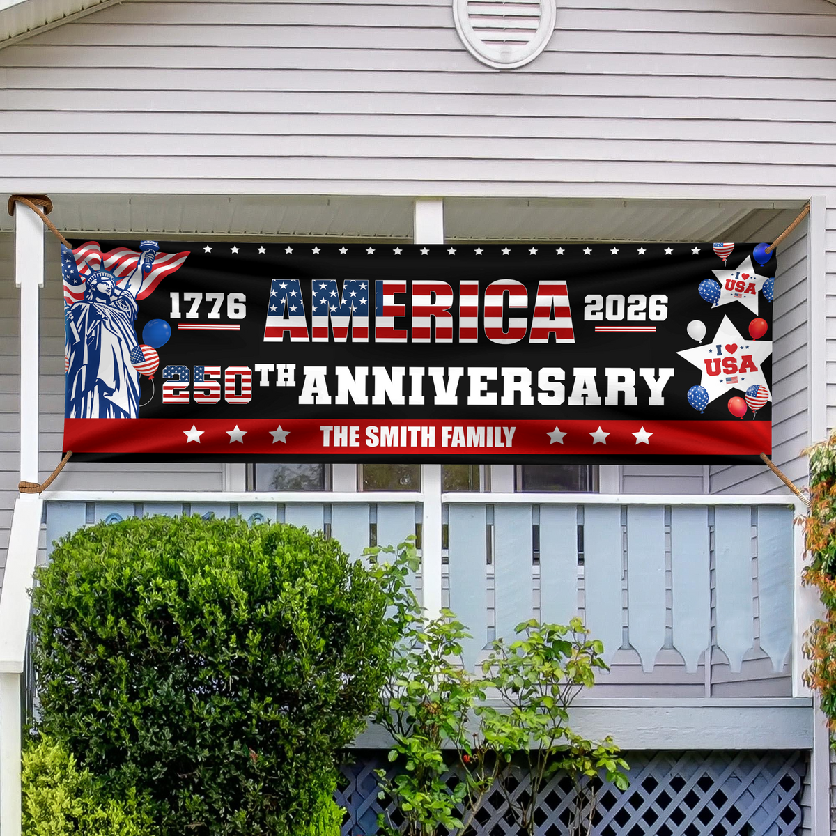 Custom Family Name America 1776-2026 250th Anniversary Banner HA75 920902