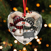 Personalized Couple Snowman Heart Glass Ornament Gift For Couple LM32 897391