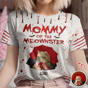 Custom Photo Daddy And Mommy Of The Meowster 3D Shirt For Halloween TH10 894971