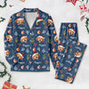 Custom Photo Santa Claus Pine Tree Snowflakes Long Pajamas LM32 895635
