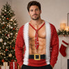 Personalized Funny Santa Body Illusion Christmas 3D Sweatshirt Novelty Christmas Party Sweater, Holiday Gift CH07 180390