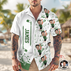 Custom Funny Golfer Photo Hawaii Shirt Gift For Golfer, Golf Lovers LM32 897615
