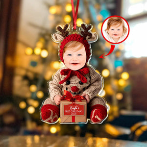 Custom Baby Photo First Christmas Acrylic Ornament HA75 897574