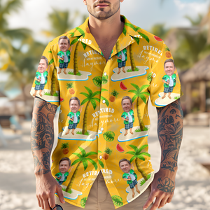 Custom Face All Over Print Hawaiian Shirt Personalized Retirement Gift for Dad LM32 893483