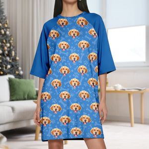 Custom Photo Dog Cat Raglan Nightgown TH10 898039