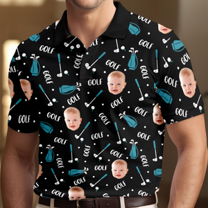 Custom Face Photo Golf Polo Shirt Gift For Golf Lover HO82 900812