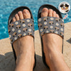 Custom Dog Cat Face Photo With Icon Slide Sandals - Gift For Dog Cat Lovers HO82 902580