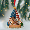 Custom Cute 3D Dog US Flag Christmas Tree Acrylic Ornament For Dog Lovers HA75 898066